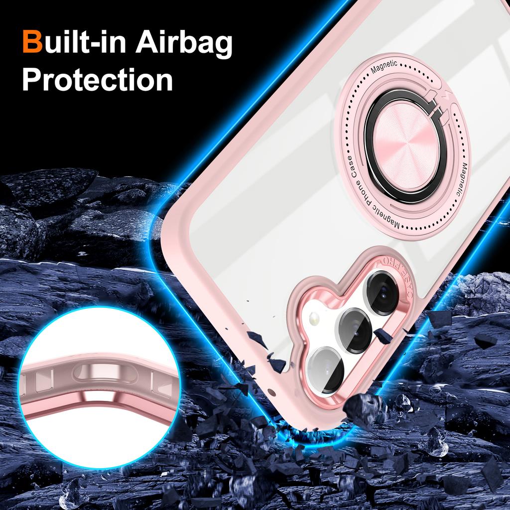 For Samsung Galaxy S23 FE Case Magnetic Ring Holder Kickstand PC+TPU Phone Cover