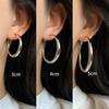 Fashion Blogger, Gold Big Circle Earrings, Female Giant Good-Looking Studs, Cold Wind Earrings, Fashionable Exaggerated Plain Circle Earrings.