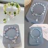 New Women's Mori Style Butterfly Glass Bracelet with Colorful Crackle Beads