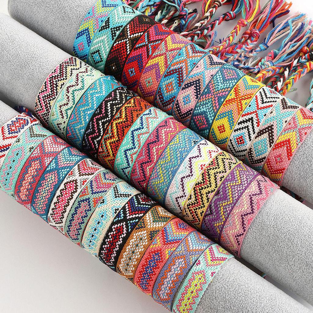 Trendy Woven Rope Drawstring Plaid Bracelet for Women