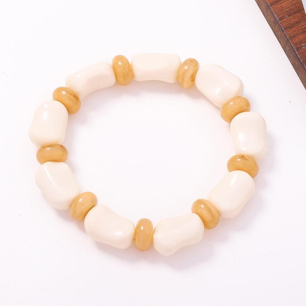 Artistic retro casual versatile bracelet irregular geometric contrasting bead bracelet trendy travel women's bracelet