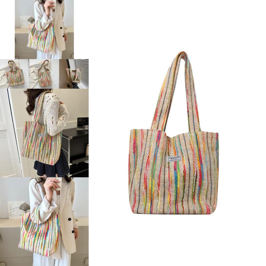 Stylish Retro Casual Women's Tote Bag Large Capacity Simple Design Shoulder Handbag