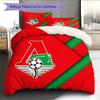 FC Lokomotiv Moscow Pattern Bedding Quilt Set Home Decoration Gift (1 * Duvet Cover + 2 * Pillowcase Without Core)