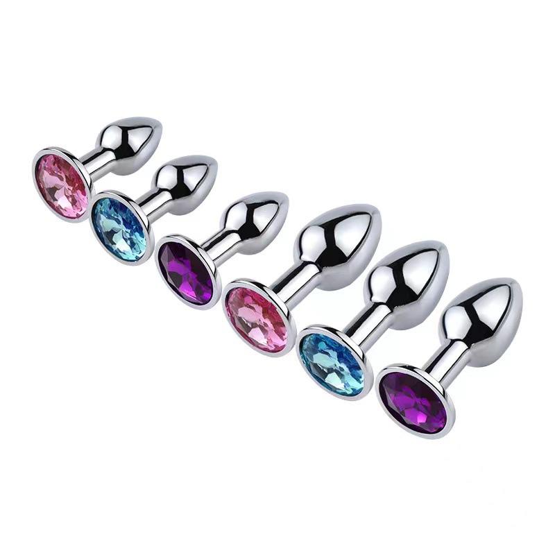 Couple Anal Plug Sex Toys Intimate Metal Stainless Steel Anal Plug With Crystal Jewelry Dildo Vibrator Smooth Touch Anal Plug