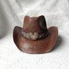 Cowboyhoed mode uitgesneden western cowboy handgeweven harde zomer saffier accessoires neutraal Cowboyhoed zonnehoed sombrero koe