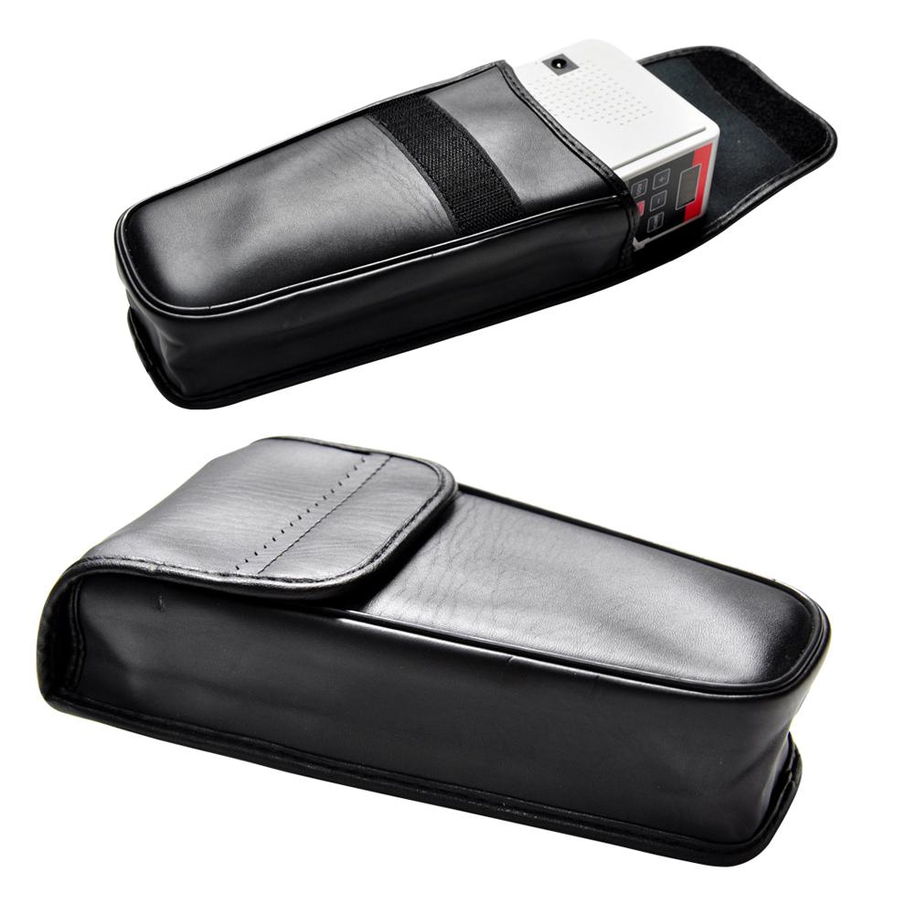 Handlicher Geldzähler, LED-Anzeige, Finanzausrüstung für Banknoten, Rechnungen, Mini-Handy-Geldzähler, Batterie/Stecker, mit Ledertasche