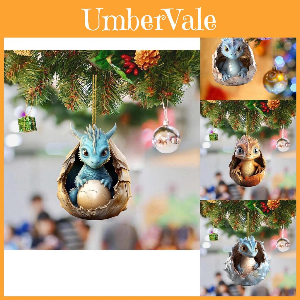 Entzückendes Weihnachts-Drachenei Auto-Hängeornament Aus Langlebigem Acryl Für Feiertagsdekoration