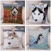 Pet Animal Sofa Cushion Cover Cute Siberian Husky Pillowcase Decorative Dog Print