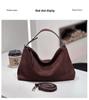 Matte Cowhide Tote: Large Capacity Korean Style Genuine Leather Shoulder Bag for Women