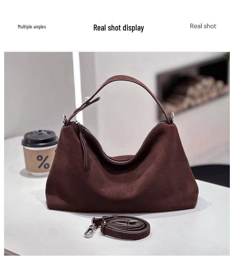 Matte Cowhide Tote: Large Capacity Korean Style Genuine Leather Shoulder Bag for Women