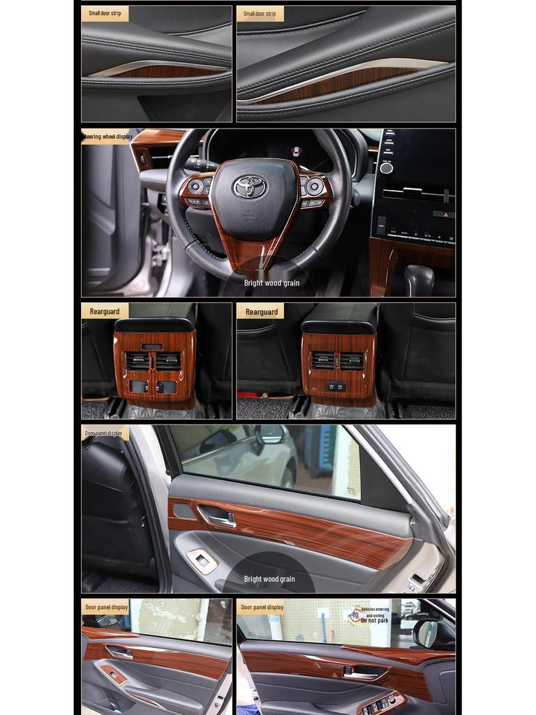 19-22 Avalon Peach Wood Carbon Fiber Center Console Trim for Scratch Protection