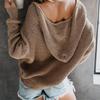 Damen S Kapuzenpullover mit Reißverschluss Lockerer Schnitt Unregelmäßiger Pullover