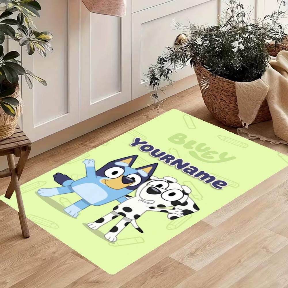 Bluey Customize Your Name Kitchen Rug Runner Rug Laundry Mat Hallway Entryway The Best Gift Choice