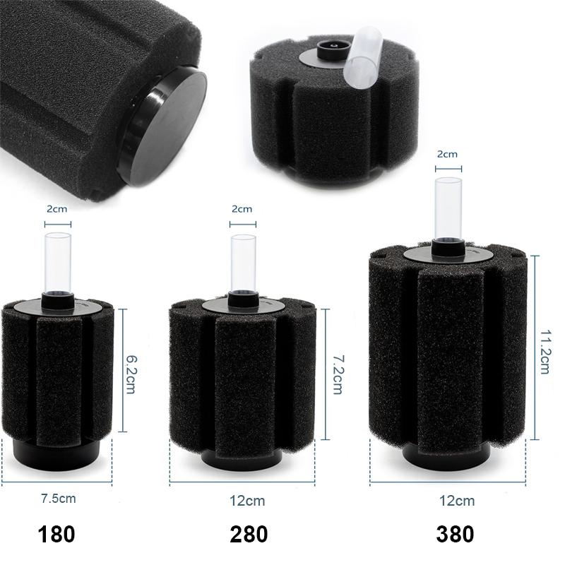 Aquarium Bio Sponge Filter Efficient Filtration System with Airs Pump for Freshwater Shrimp Tanks, Multiple Sizes