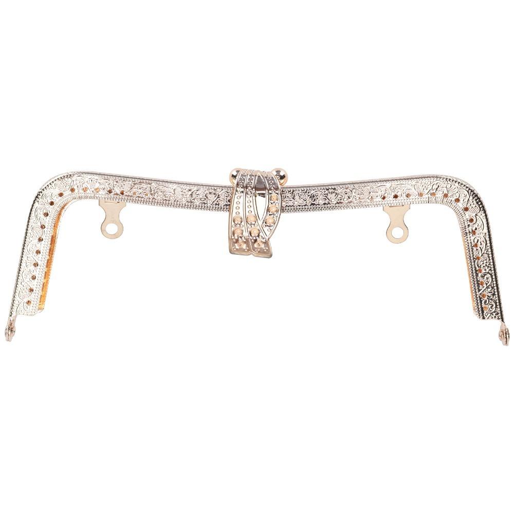 Golden Metal Purse Frame 20cm Purse Hardware Kit Golden Kiss Clasp Lock For Purse Sewing