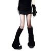 Harajuku Women Autumn Vintage Flared Leg Warmers Socks Gothic Punk Letters Label Ribbed Knitted Foot Covers Streetwear