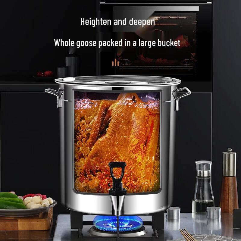 Kenchen 25L Stainless Steel Bucket with Faucet and Lid