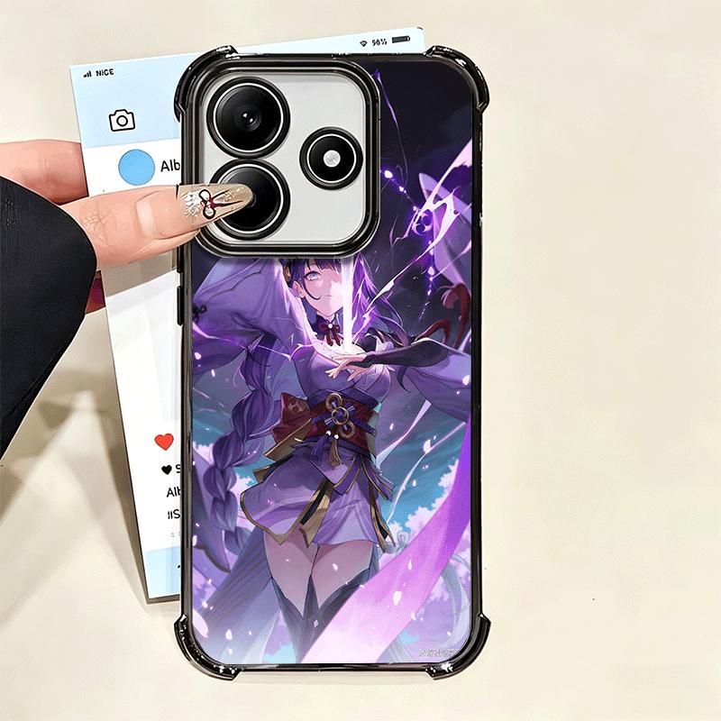 Genshin Impact Raiden Shogun Plating Phone Case For Xiaomi Poco X5 X6 X7 X8 Pro Max F8 Ultra F7 M8 M7 M5S Redmi 15C 15 14C 13C 1