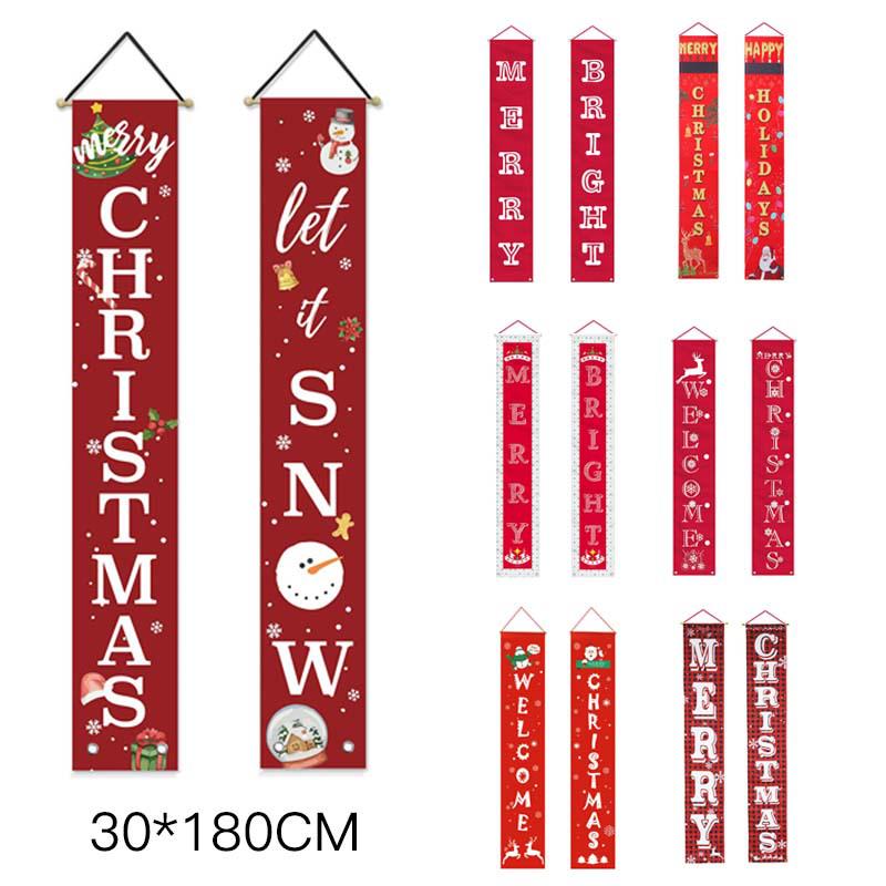 Christmas Door Banners: Hanging Flags & Decorative Curtains for Popular Holiday Display