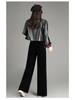 Women's Gold Velvet High-Waisted Wide-Leg Pants - Spring 2026 Slimming, Straight-Leg, Solid Color, Long and Versatile.