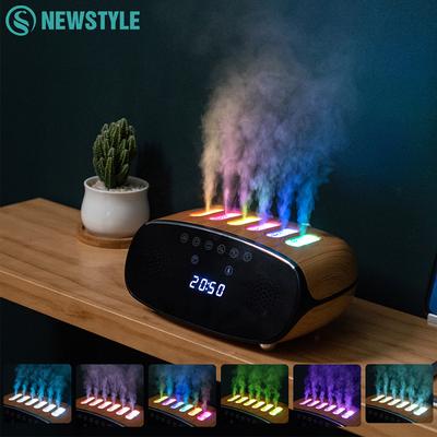 Bluetooth Audio Aroma Essential Oil Diffuser Dynamic Music Spray Air Humidifier Smart Digital Clock Colorful Lighting Humidifier