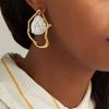 Imitation Pearl Earring for Women Gold Round Stud Earrings Korean Delicate Irregular Design Unusual Fashion Jewelry