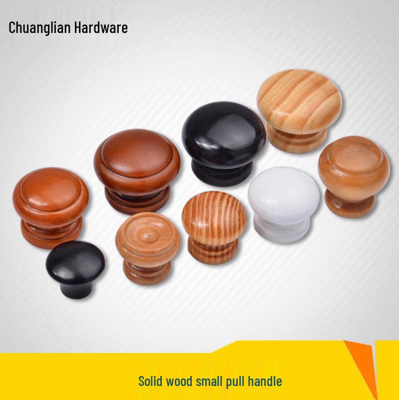 Solid Wood Mushroom Knob: Single Hole Cabinet and Drawer Handle
