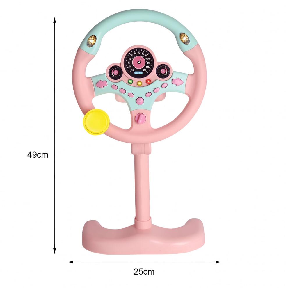 Musikalisch-leuchtendes Lenkrad-Spielzeug für Kinder zum Nachspielen von Autofahren – Kompatibel mit Kinderautos, Pädagogisches Geschenk für Kleinkinder, Jungen & Mädchen, Gelb