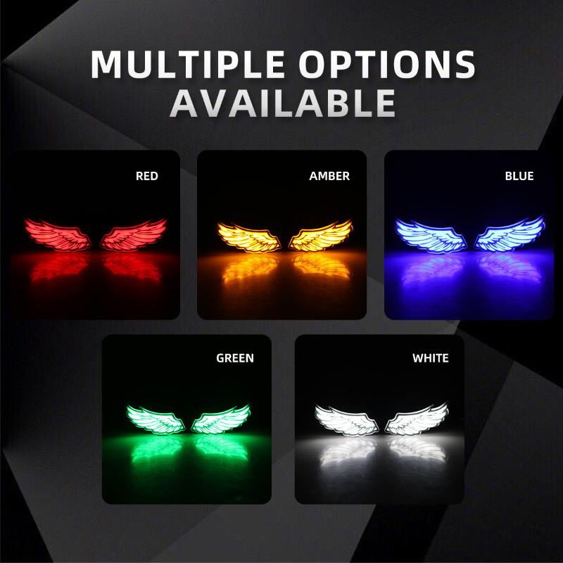 Motorcycle Led Wing Shape Eagle Eyes Light Rear Tail Lamp Decorative Light Creative Flashing Indicator Blinker Signal Light