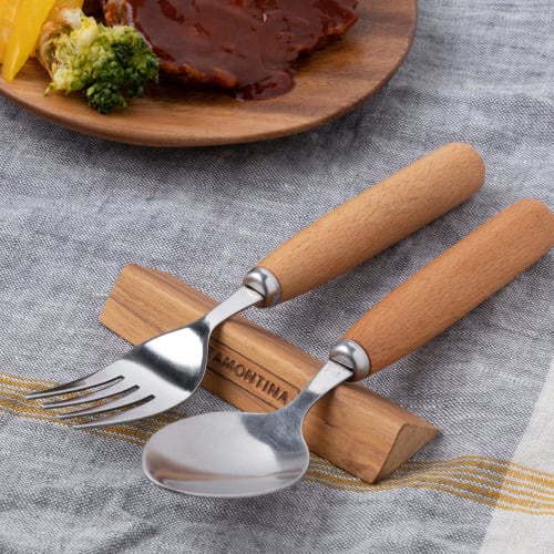 Tramontina Advanced Wooden Cutlery Rest, 10cm X 2.9cm, Antibacterial Treatment, Natural Teak Wood, Knife Rest, Chopstick Rest, Made In Brazil, 13937/0