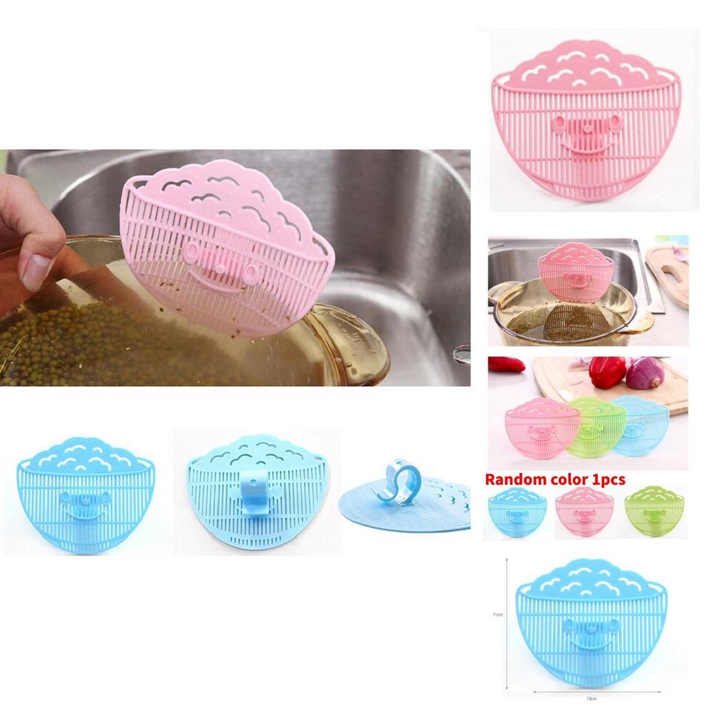 Creative Smile Clip On Rice Washer With Water Drainer For Fruits Vegetables And Grain Filtering