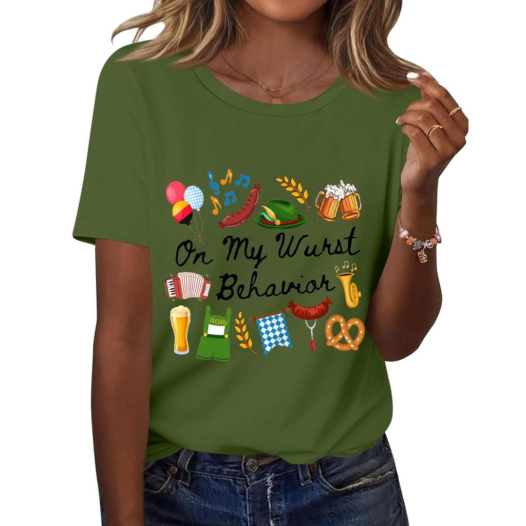 Fashion Casual Unisex Letter Print T-Shirt with Festival Graphic Design - Short Sleeve Round Neck Tee for Men and Women