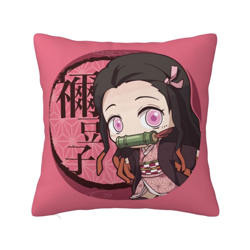 Custom Kimetsu No Yaiba Nezuko Cushion Cover 45x45cm Demon Slayer Anime Manga Soft Cute Pillow Cases