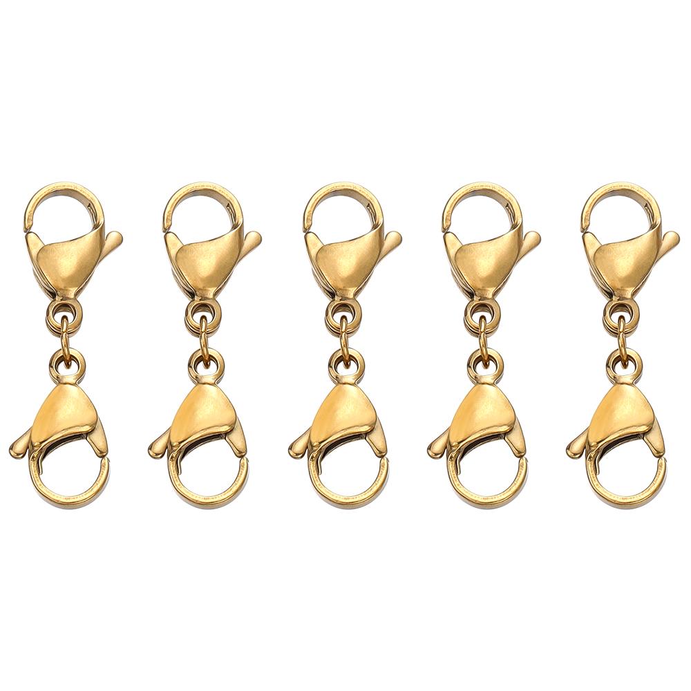 5/10Pcs Stainless Steel Double Lobster Clasp Hooks Chain Closure Accessories Connector for DIY Bracelet Necklace Jewelry Making