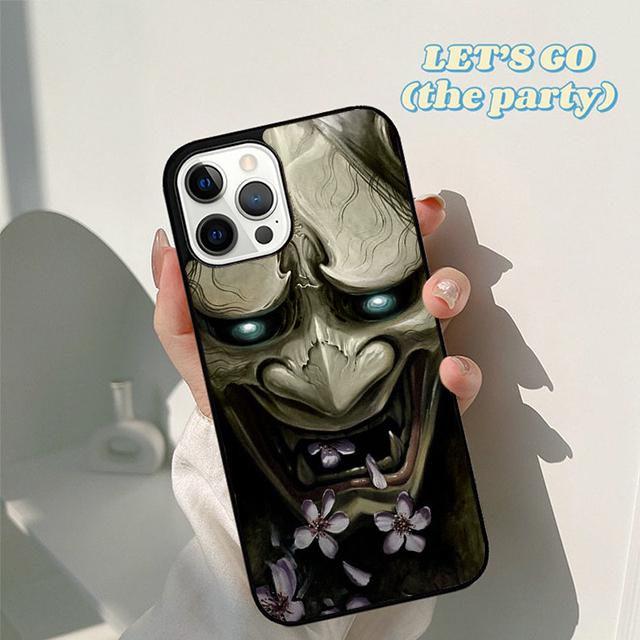 Japanese samurai Oni Hannya Demon Mask Phone Case Cover for iPhone 16 15 12 mini 11 13 14 Pro Max SE 2020 6S 7 8 Plus Coque