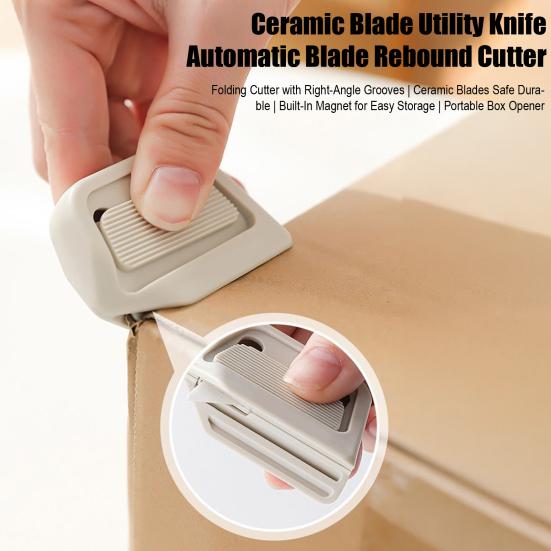 

Magnetic Folding Cutter with Ceramic Blade Pocket Size Right-Angle Grooves Box Opener Cutter Portable Collapsible Cutting Tools