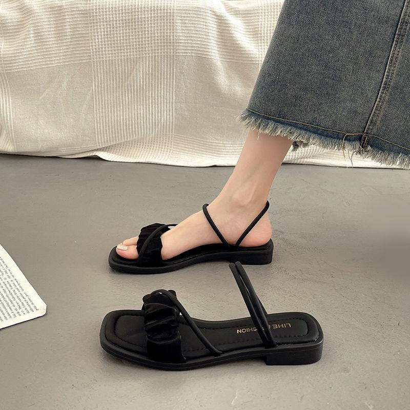 Woman Shoes Flat Rubber Open Toe Sandals for Women Roman Style Footwear 2025 Trending Luxury Chic and Elegant Sales Daily Trend