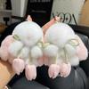 Cute Rabbit Fur Keychain Mini Bunny Pendant Women Bag Car Key Ring Ornaments Girl Plush Toy Gift