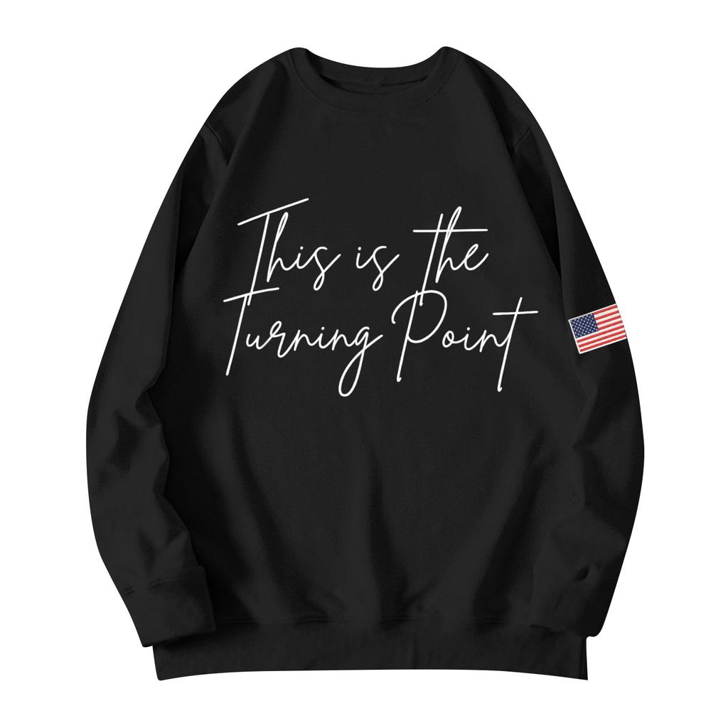 Unisex Printed Round Neck Long Sleeved Loose Fitting Long Sleeved Casual Long Sleeved Top Hoodie