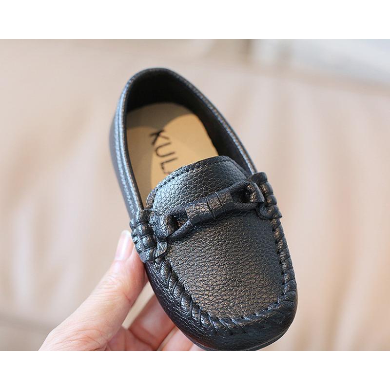 Korean Version of Casual Children's Bean Shoes Soft Soles Set Foot Baby Shoes Autumn New Boy Leather Shoes A Slip-on