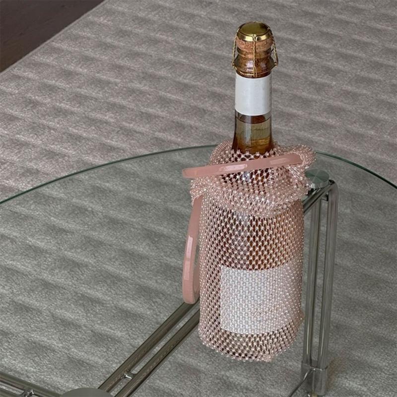 Elegant Glittering Wine Carry Bag for 750ml Bottles and Travel Mugs Featuring Comfortable Handles and Elegant Design