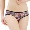 Women's Floral Embroidered Sheer Mesh Panties Hollow Out Design Soft Fabric Comfortable Fit Low Waist Briefs Underwear