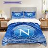 Conjunto de Roupa de Cama com Padrão SSC Napoli Colcha Cobertor Capa de Colcha Fronha Decoração de Casa Presente de Aniversário (1 capa de edredom + 2 fronhas, sem enchimento.)