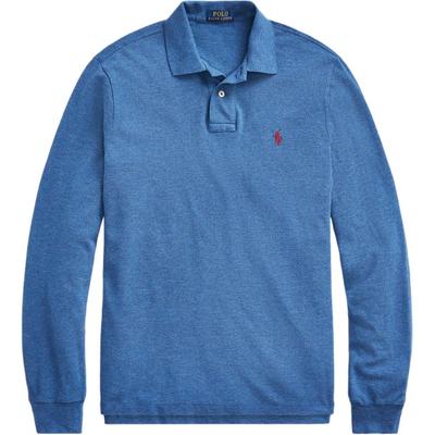 Polo SS24 Besticktes Langarm-Poloshirt mit kleinem Pony-Logo Herren Poloshirts Blau 710680790-048