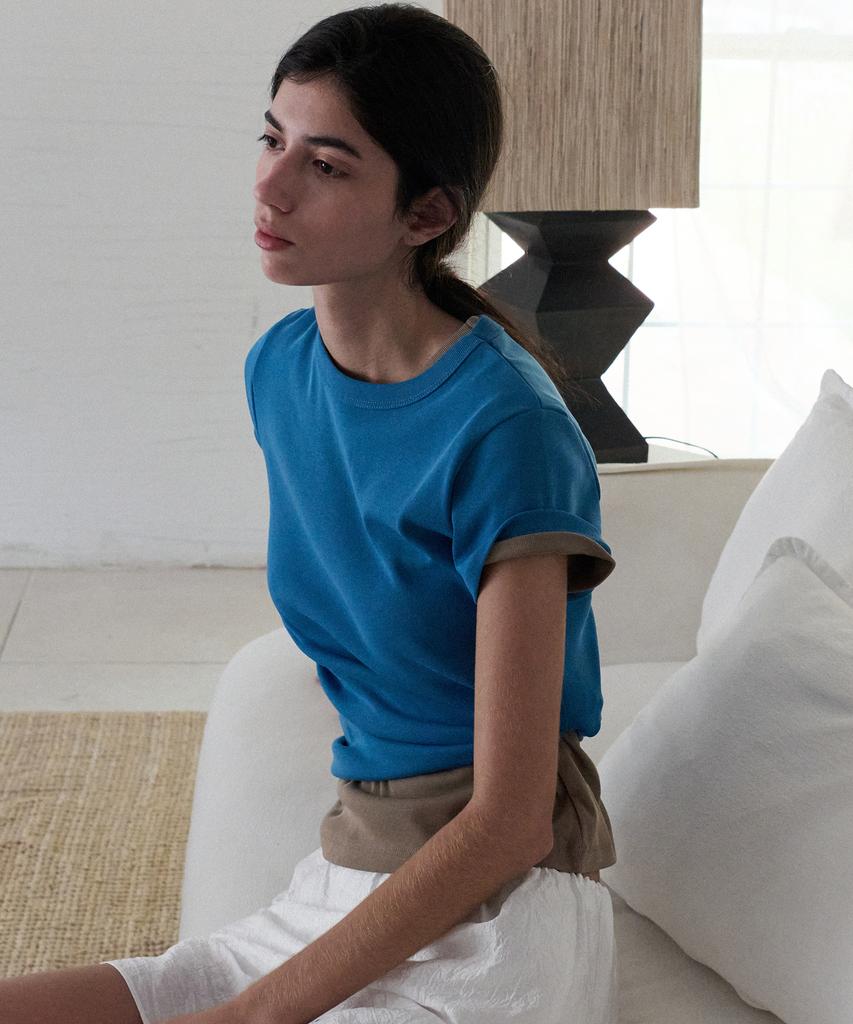 ANDNEEDS Bessette Half Tee (Blue)