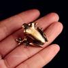 Brass Small Frog Miniatures Figurines Vintage Handmade Copper Animal Toad Desktop Ornaments Home Decoration Crafts Tea Pet Decor