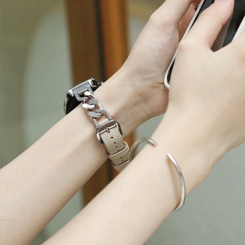 Denim & Leather Spliced Strap for Huawei GT6, GT5 Pro, GT4 & Xiaomi 89
