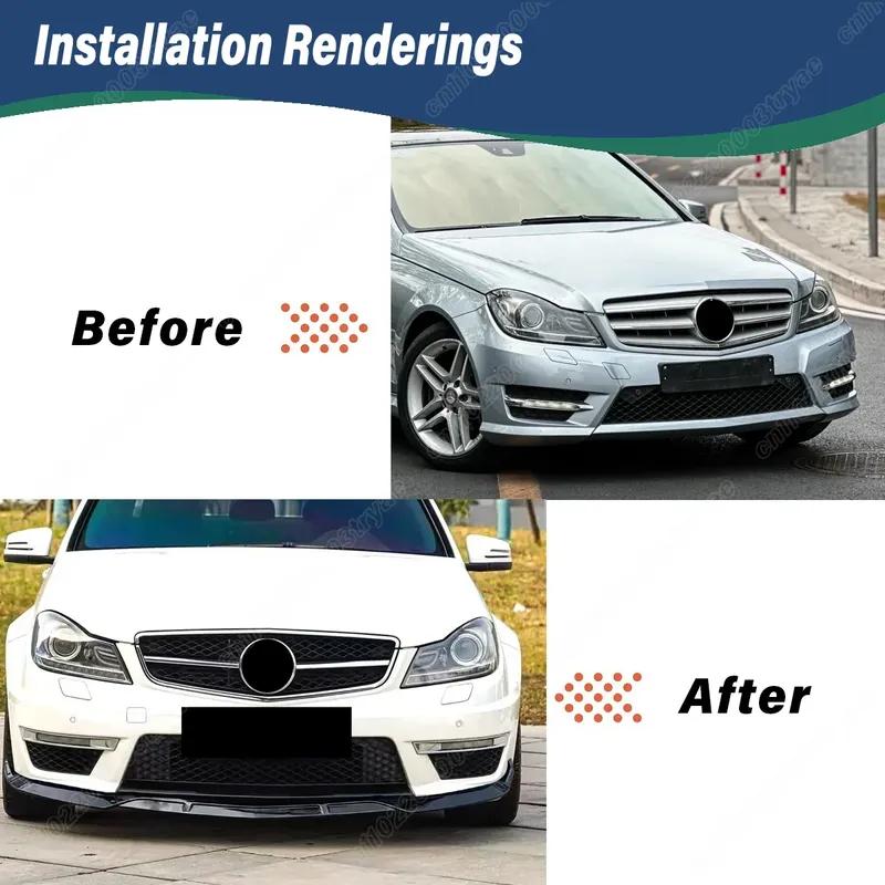 For Mercedes-Benz C Class W204 C180 C200 C250 C300 C350 2011 2013 2014 Automobile Front Bumper Splitter Lip Splitter Body Kit