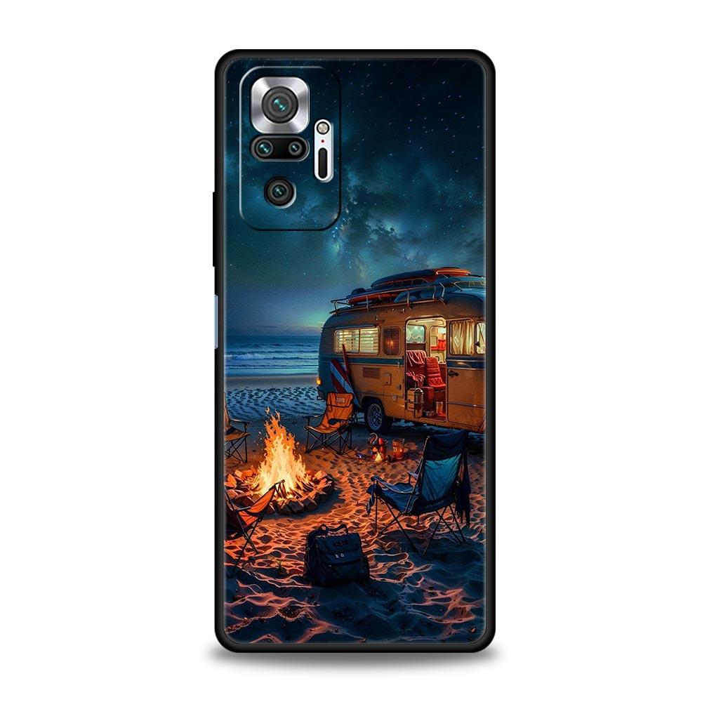 OO0724_Combi Van Car Outdoor Camping Phone Case For Xiaomi Redmi Note 14 13 5G 10 11 12 Pro Plus 4G 14C 13C 12C 10C Black Cover