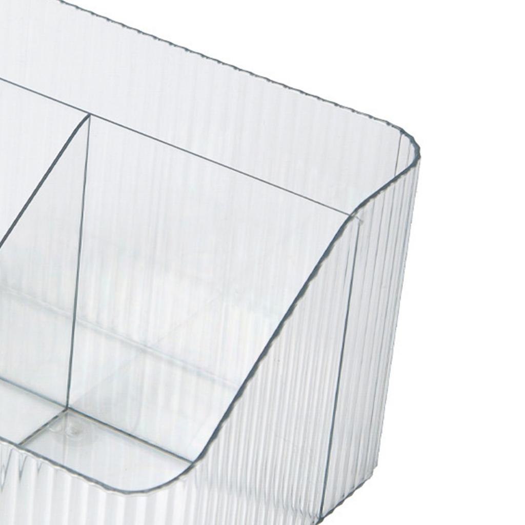 Desktop Storage Box Trapezoidal Organizer PP Plastic Sorting Case for Makeup Cosmetic Brush 4 Grids